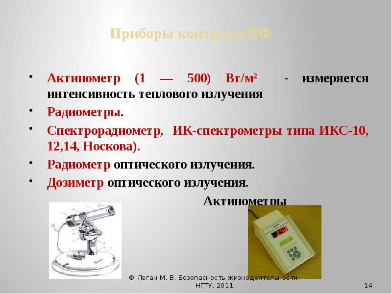 Прибор интенсивности теплового излучения