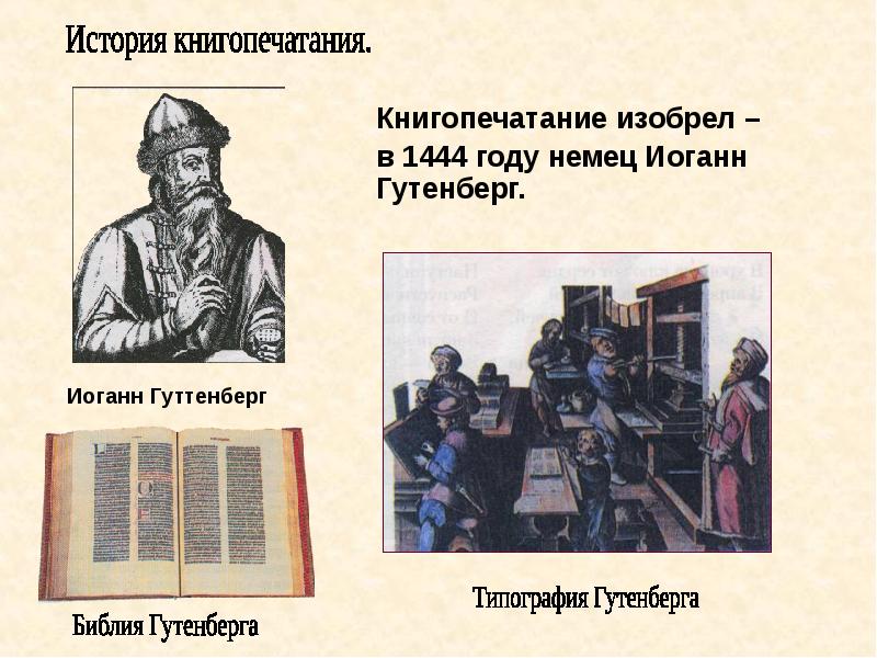 История книгопечатания презентация