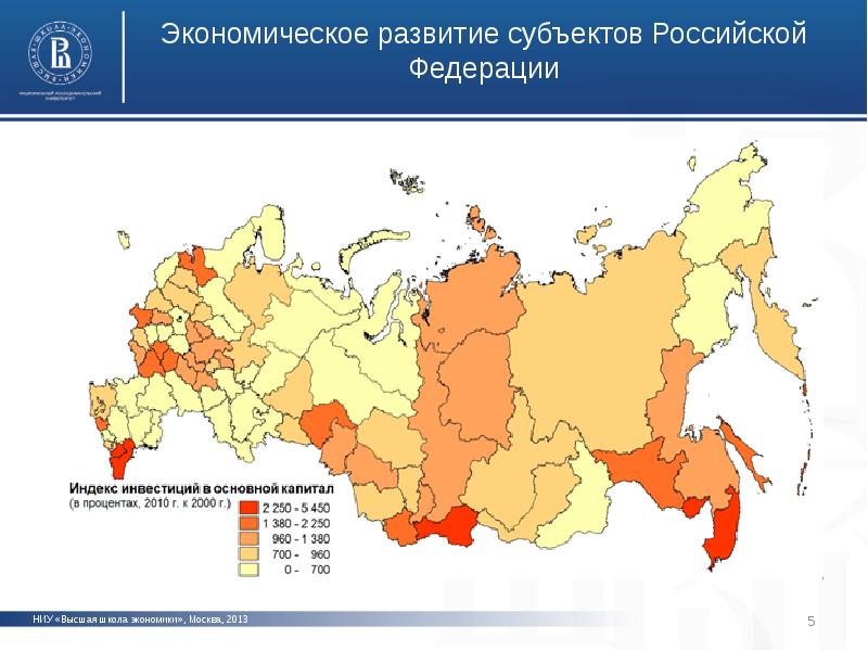Области россии по экономическому развитию