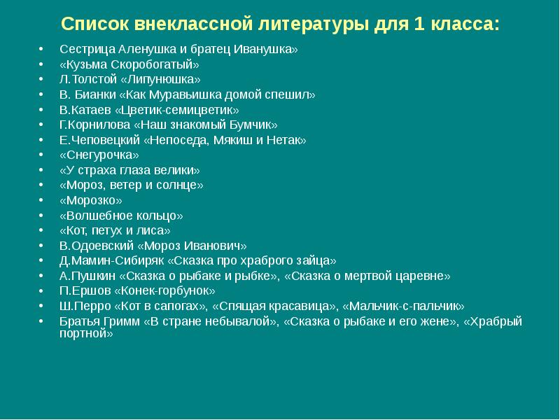 Презентация по внеклассному чтению 2 класс