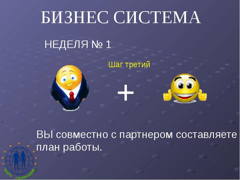 Бизнес система. Недельная система. Партнер этапа.
