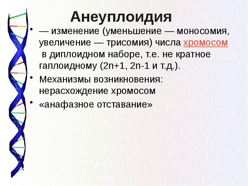 Кратное увеличение числа хромосом. Анеуплоидия. Анеуплоидия моносомия. Анеуплоидия примеры. Анеуплоидия это изменение числа хромосом.