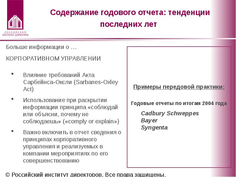 Анализ влияния на отчетность исправлений. Отчет за прошлый период. Содержание годового отчета. Порядок раскрытия информации о связанных сторонах. Виды раскрытия информации.
