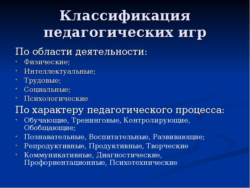 Педагогическая классификация. Классификация педагогических игр по области деятельности:. Классификация педагогических игр. Педагогические игры классифицируются. Классификация педагогической деятельности.