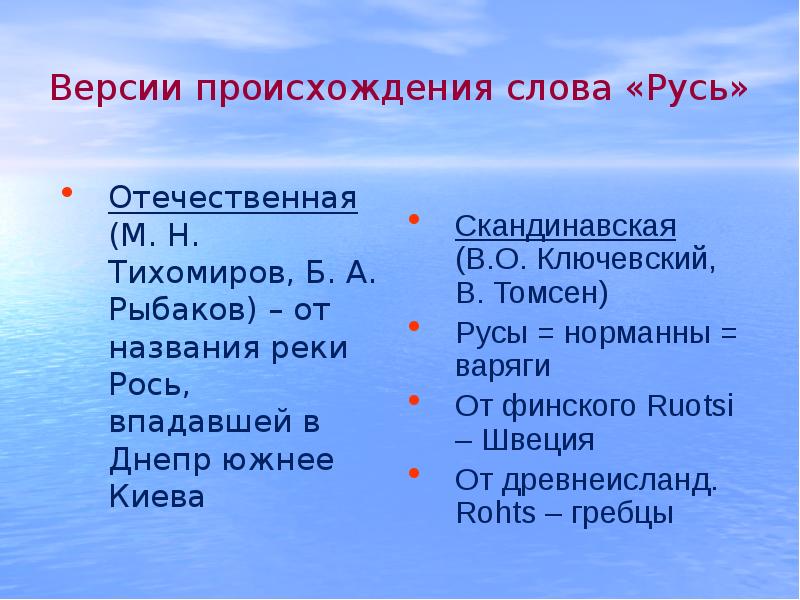 Варианты слова русь