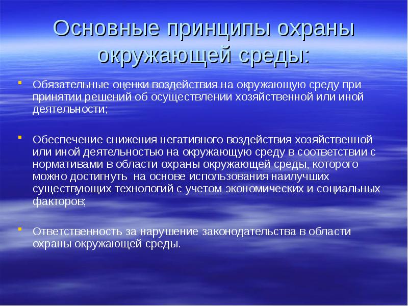 Основные принципы охраны