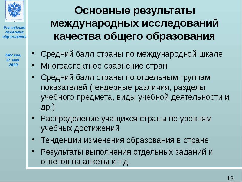 Результаты международного