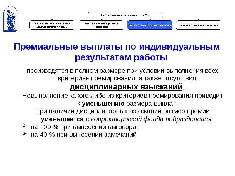 Система депремирования сотрудников образец