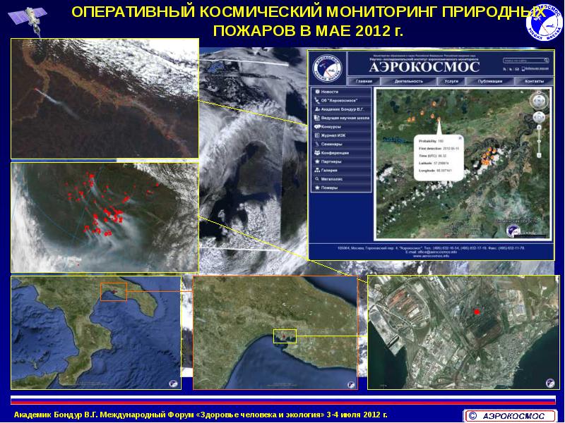 Космос мониторинг пожаров