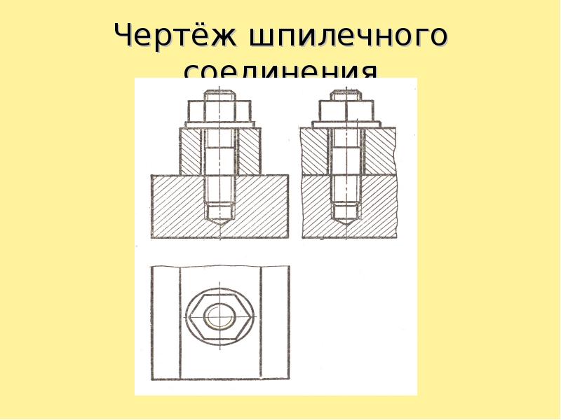 Укажите упрощенное изображение шпилечного соединения