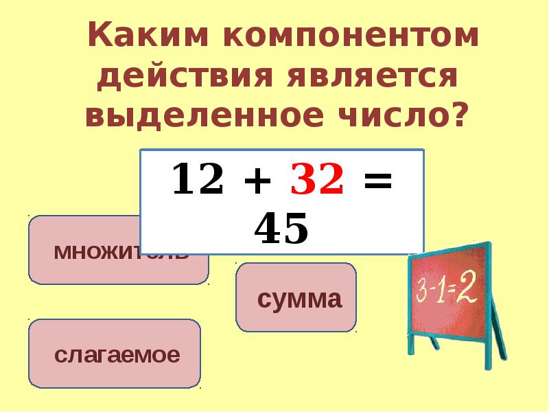 Презентация компоненты арифметических действий