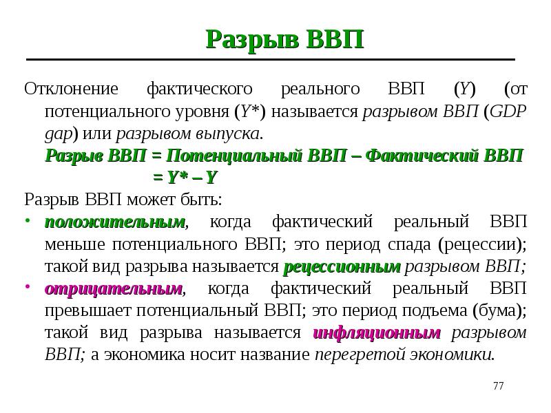 Показатель реального ввп