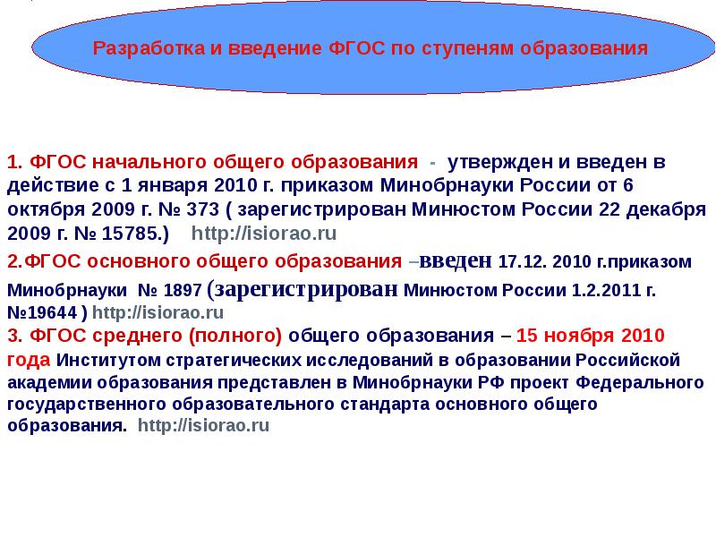 Федеральный стандарт общего образования