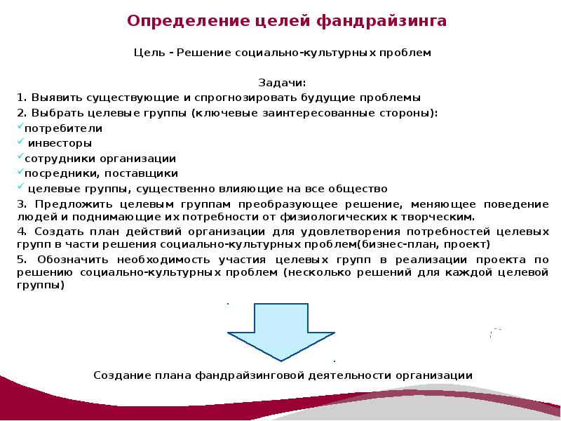 Проект фандрайзинговой кампании для конкретной организации