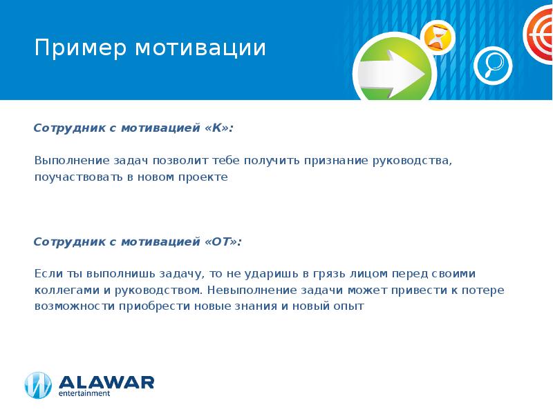 Мотивировать работника на выполнение нового проекта пример