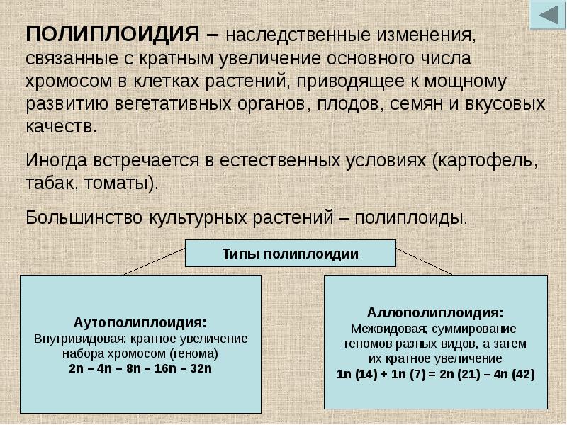 Полиплоидия в селекции презентация