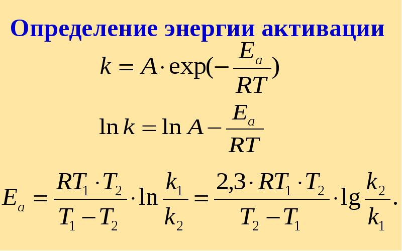 Определение энергии активации