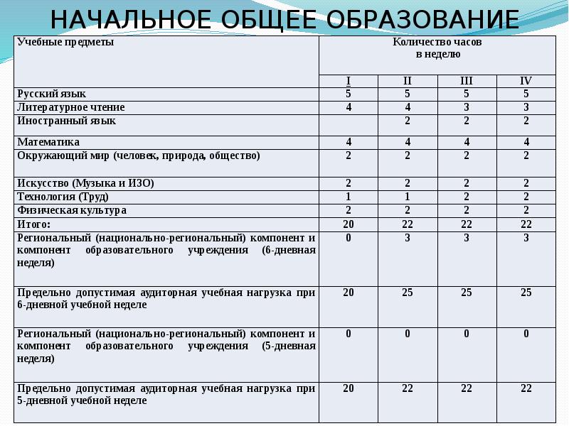 Максимальная учебная нагрузка