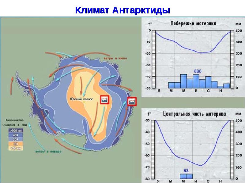 Средняя температура в антарктиде