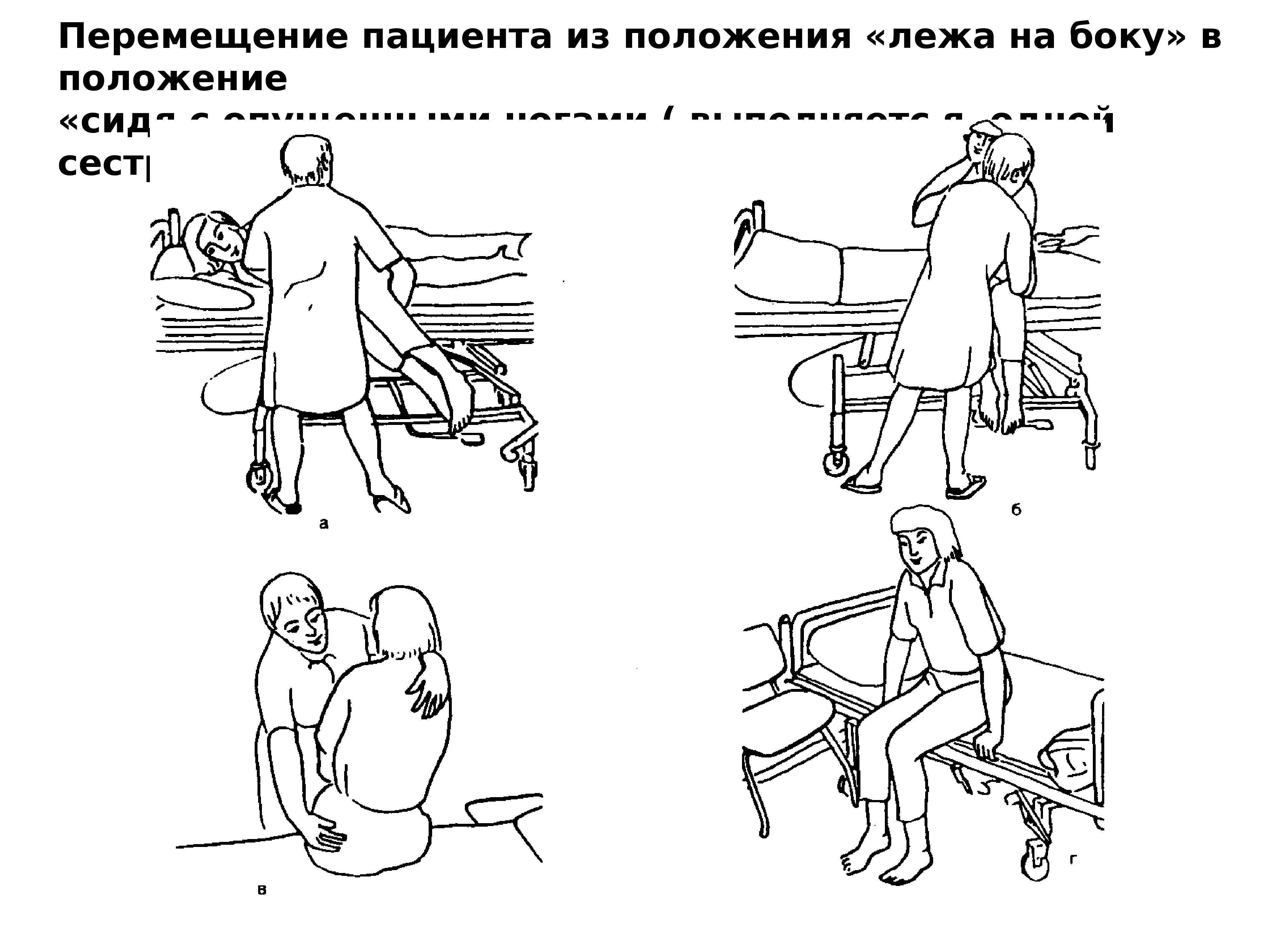 Перемещение пациента из кресла каталки на кровать