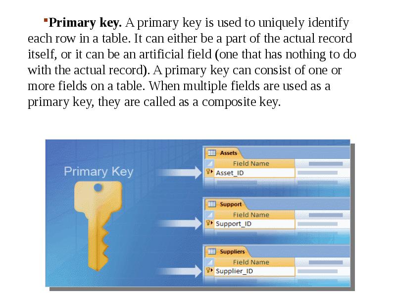 Primary key field