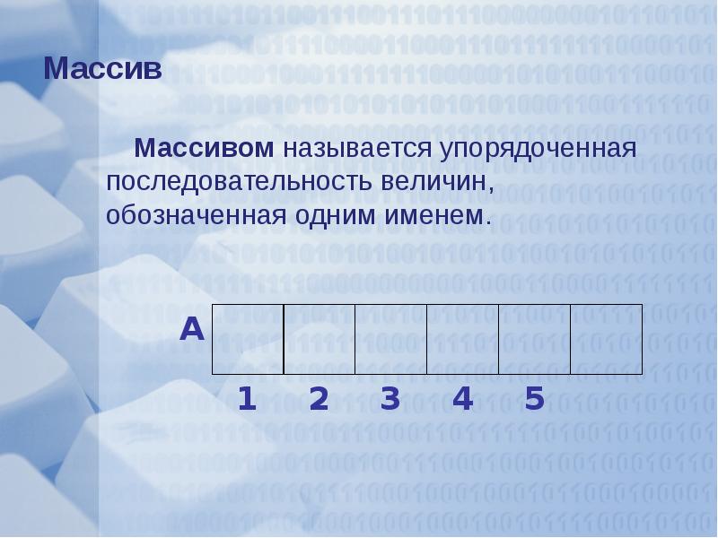 Упорядоченная последовательность чисел это. Название массива. линейный массив. последовательность величин. что называется массивом.