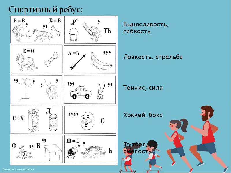 Ребусы по физкультуре 3 класс с ответами в картинках