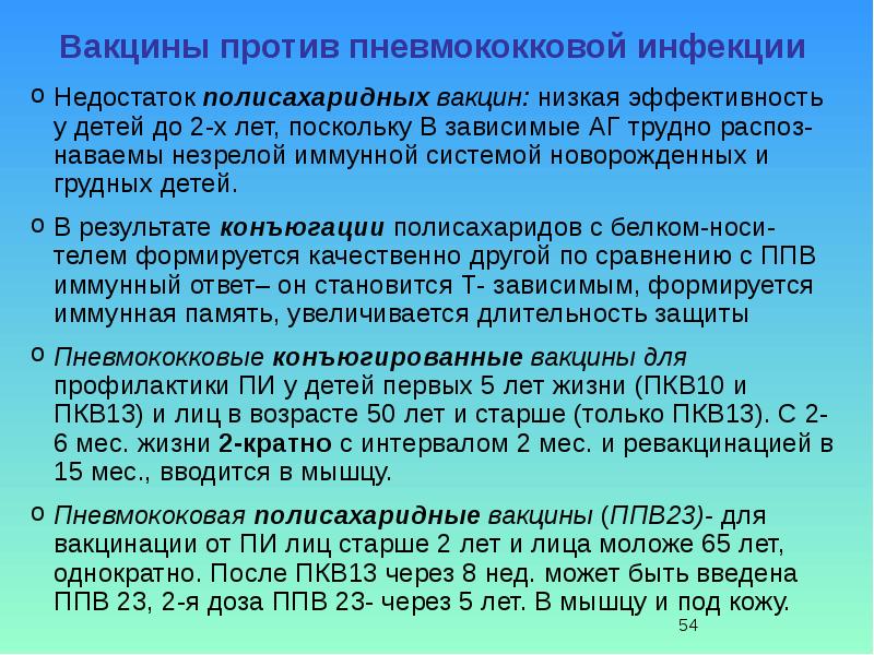 Схема вакцинации против пневмококковой инфекции взрослым