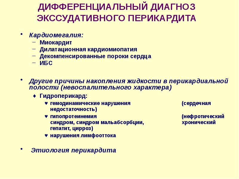 Перикардиты госпитальная терапия презентация