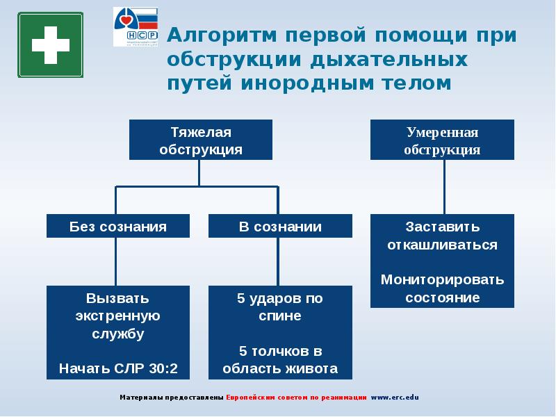 Помощь при обструкции дыхательных путей презентация