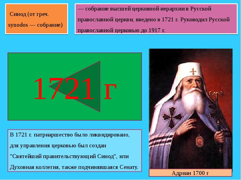 Используя дополнительные материалы составьте схему церковной иерархии в россии при петре 1