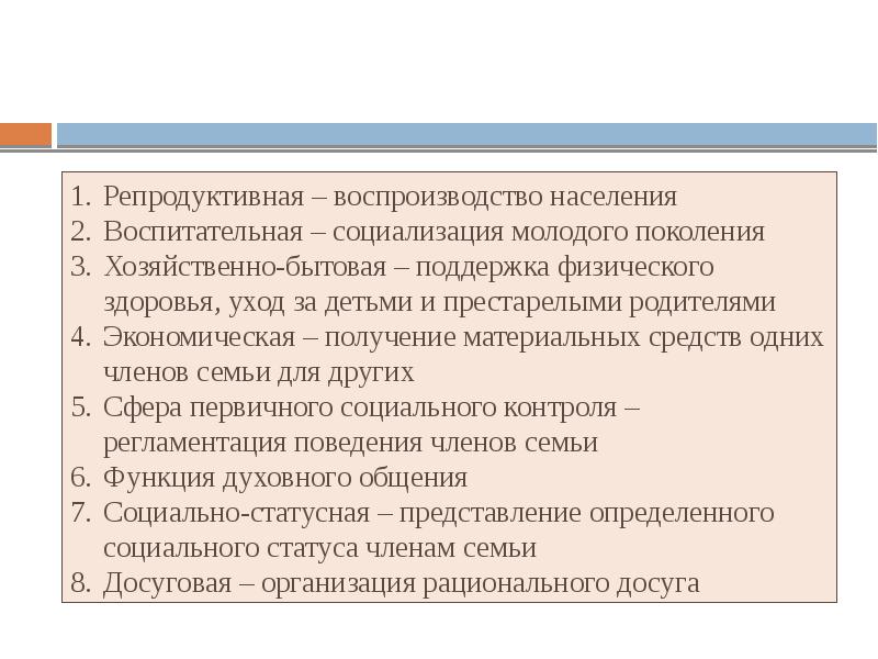 Сфера первичного социального контроля. Функция первичного социального контроля семьи.