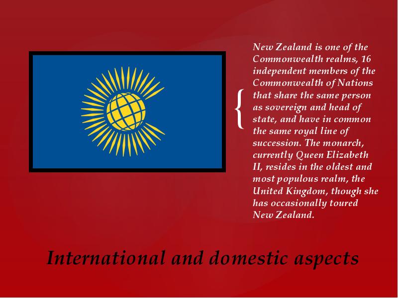 International and domestic aspects
New Zealand is one of the Commonwealth International and domestic aspects
New Zealand is one of the Commonwealth