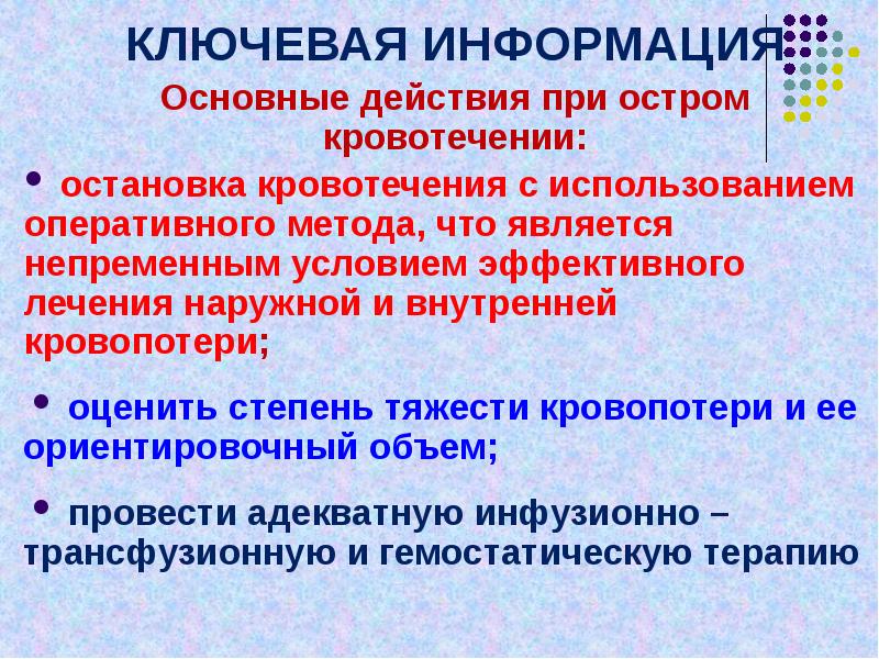 Методы окончательной остановки кровотечения презентация