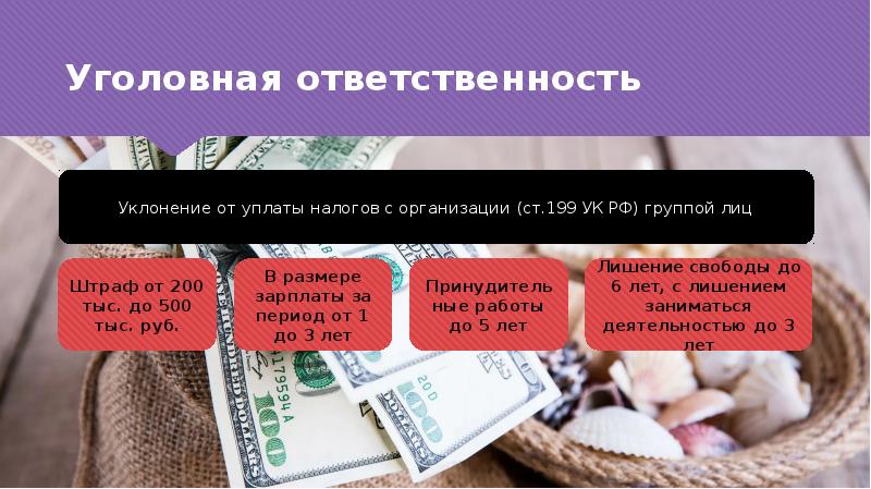 Ответственность за уклонение от уплаты налогов презентация 11 класс право