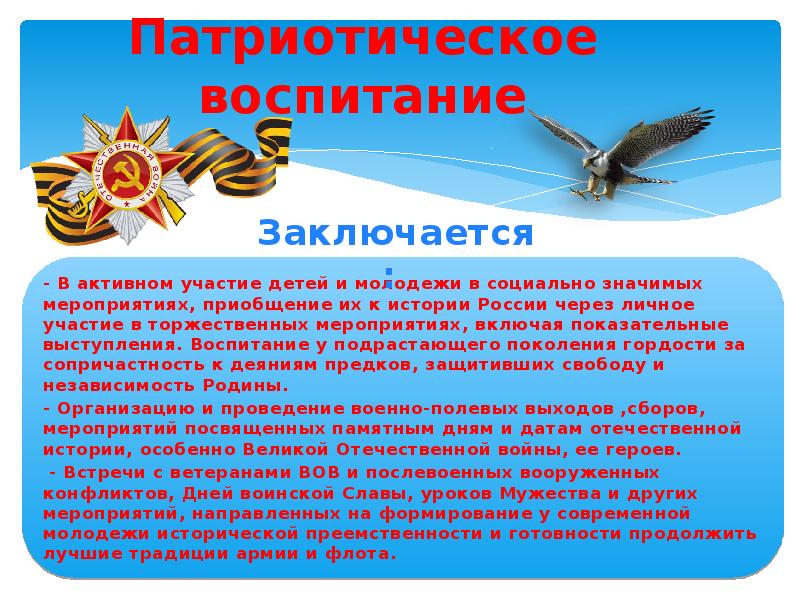 Социальная значимость проекта по патриотическому воспитанию