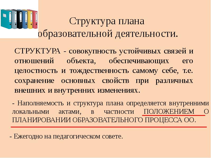 Планирование учебного процесса виды планов