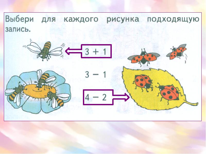 Выбери для каждого рисунка свою запись