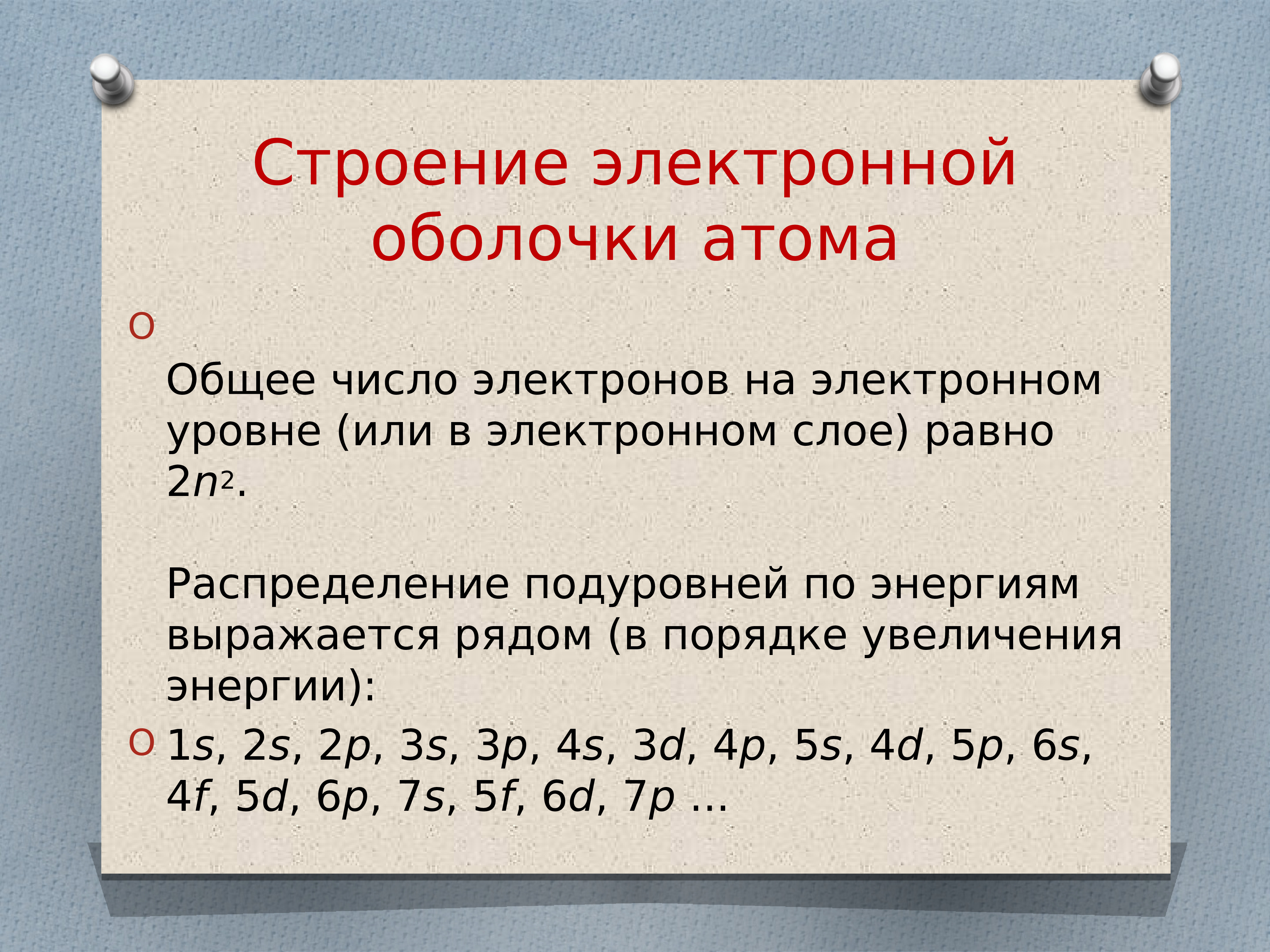 Как определить схему строения электронной оболочки атомов