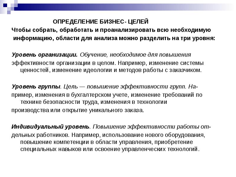 Определение бизнеса компании. Измерение в бизнесе.