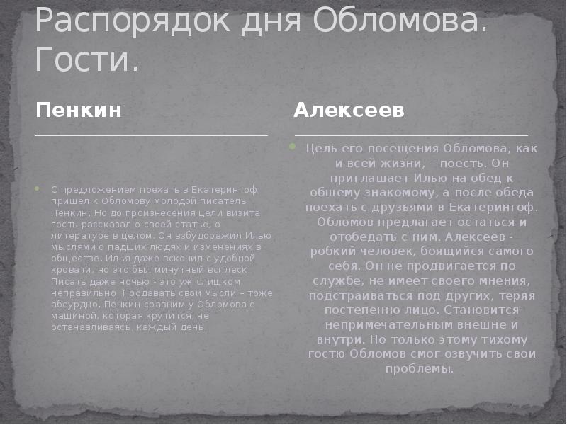 Чего боялись обломовцы. Один день из жизни Обломова. Один день из жизни Обломова презентация. Посетители Обломова. Гости Обломова.