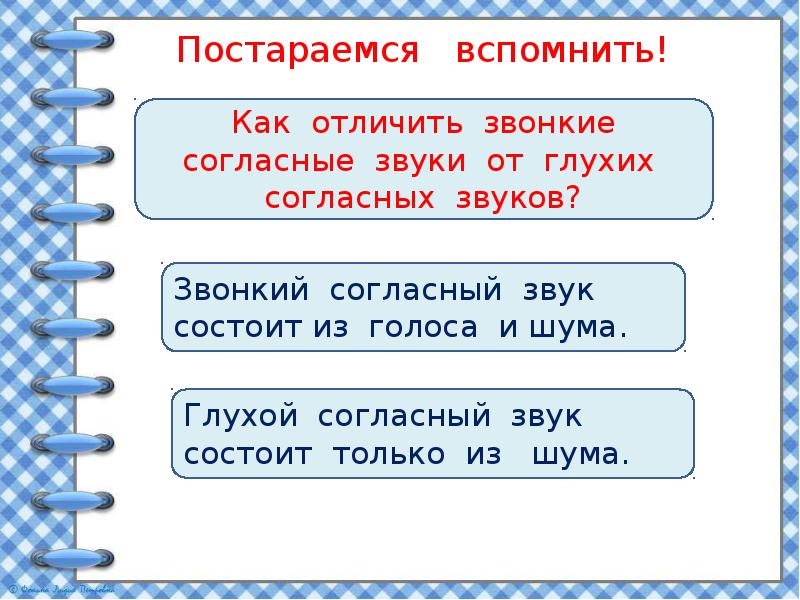 Звонкие и глухие согласные звуки обозначение их буквами 1 класс перспектива презентация