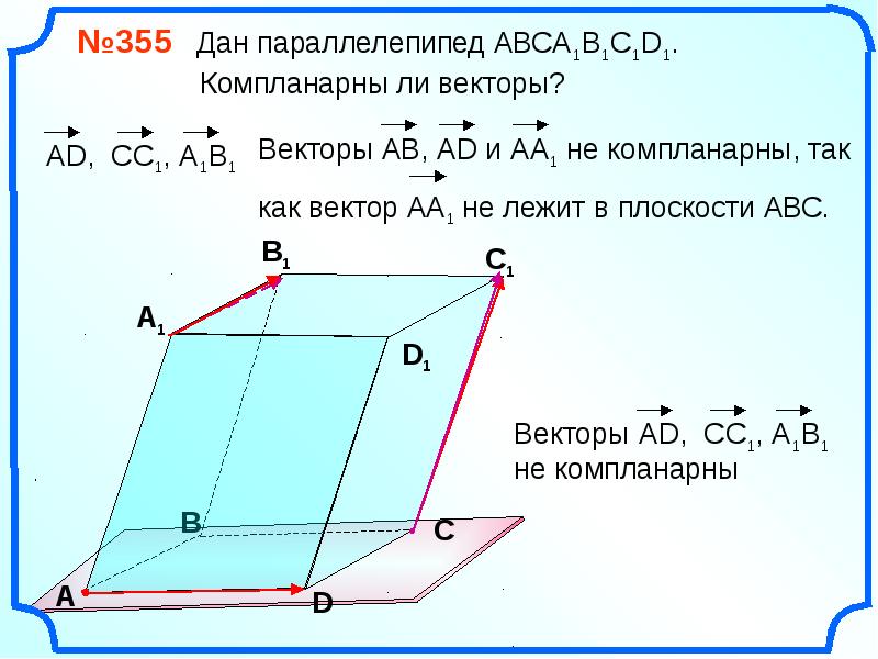 Компланарные векторы 11 класс презентация атанасян