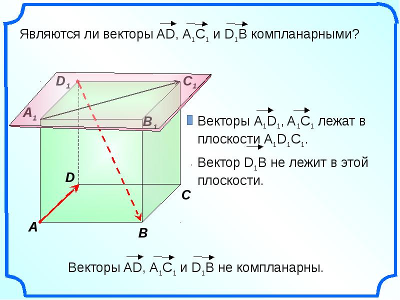 Презентация векторы в пространстве 10 класс атанасян