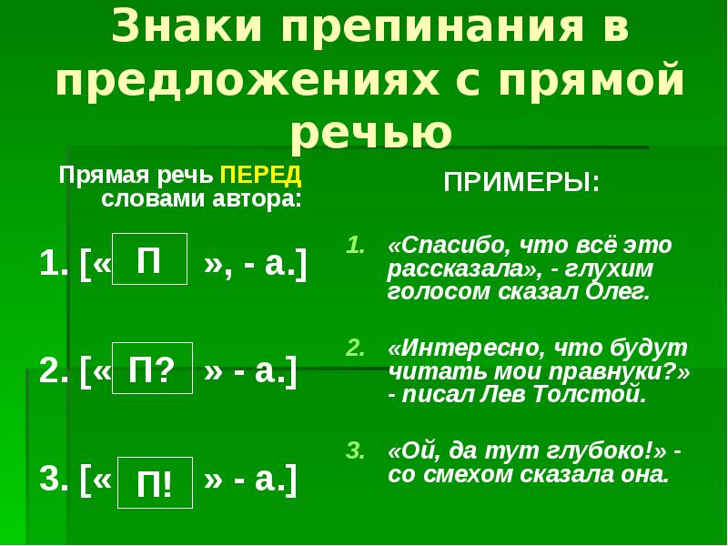 Презентация на тему знаки препинания в предложениях с прямой речью