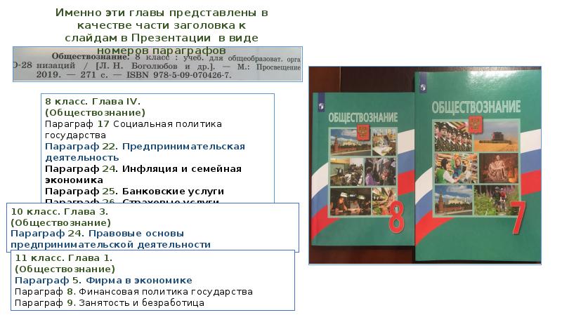 Презентация по обществознанию 8 класс предпринимательская деятельность боголюбов