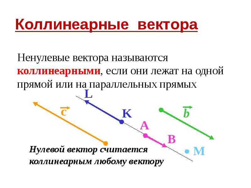 4 коллинеарных вектора