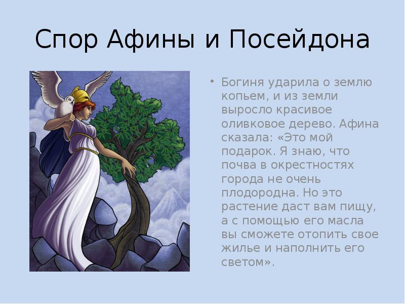 Подготовить сообщение спор афины с посейдоном. Подготовить сообщение спор афины с посейдоном
