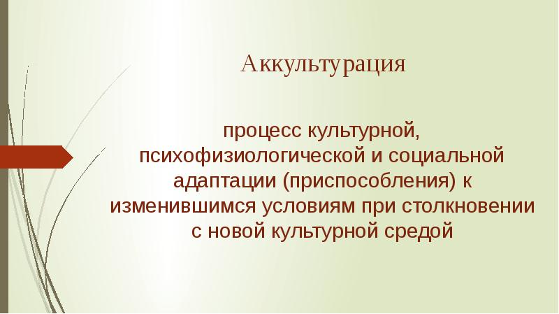 Адаптация к новой культурной среде презентация