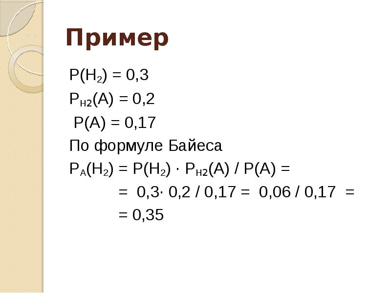 Формула байеса презентация